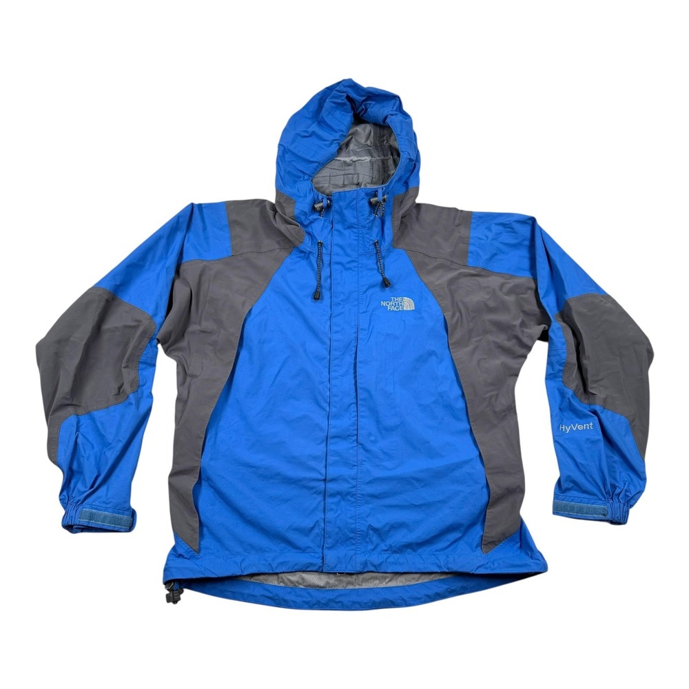 The North Face Jacket Womens Small Blue Gray HyVent Hooded Waterproof Rain Shell
